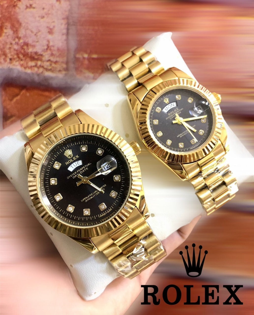 Rolex Stainless Steel Couple Watch With Rolex Box