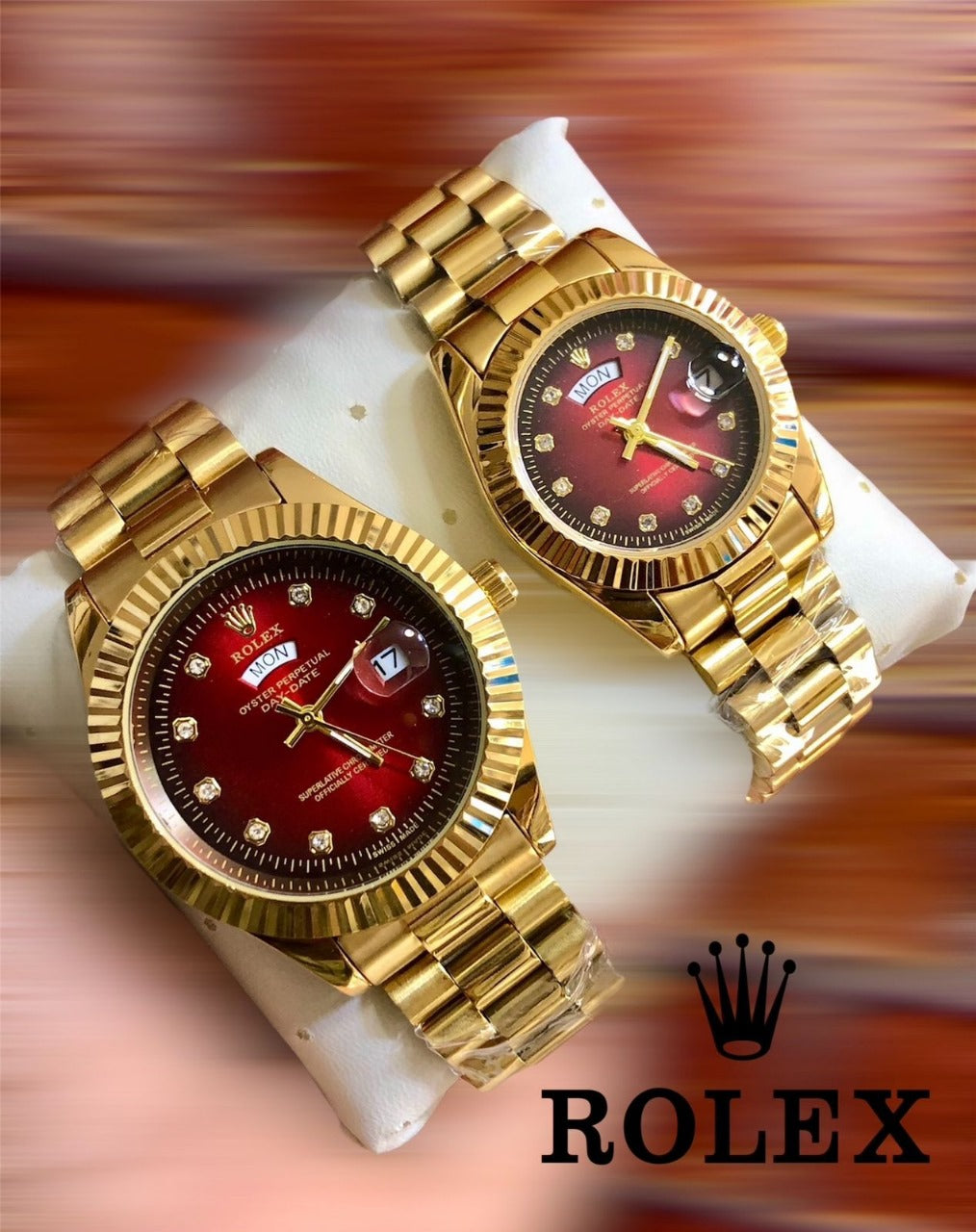 Rolex Stainless Steel Couple Watch With Rolex Box