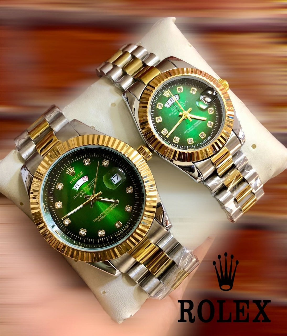 Rolex Stainless Steel Couple Watch With Rolex Box