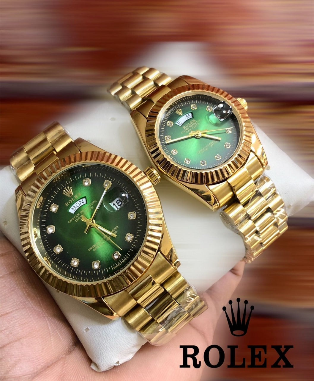 Rolex Stainless Steel Couple Watch With Rolex Box