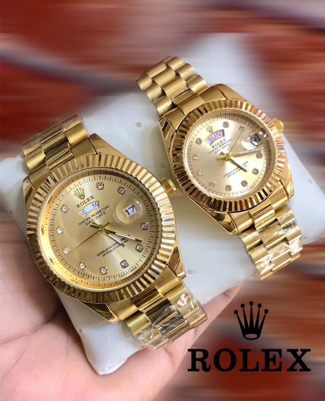 Rolex Stainless Steel Couple Watch With Rolex Box