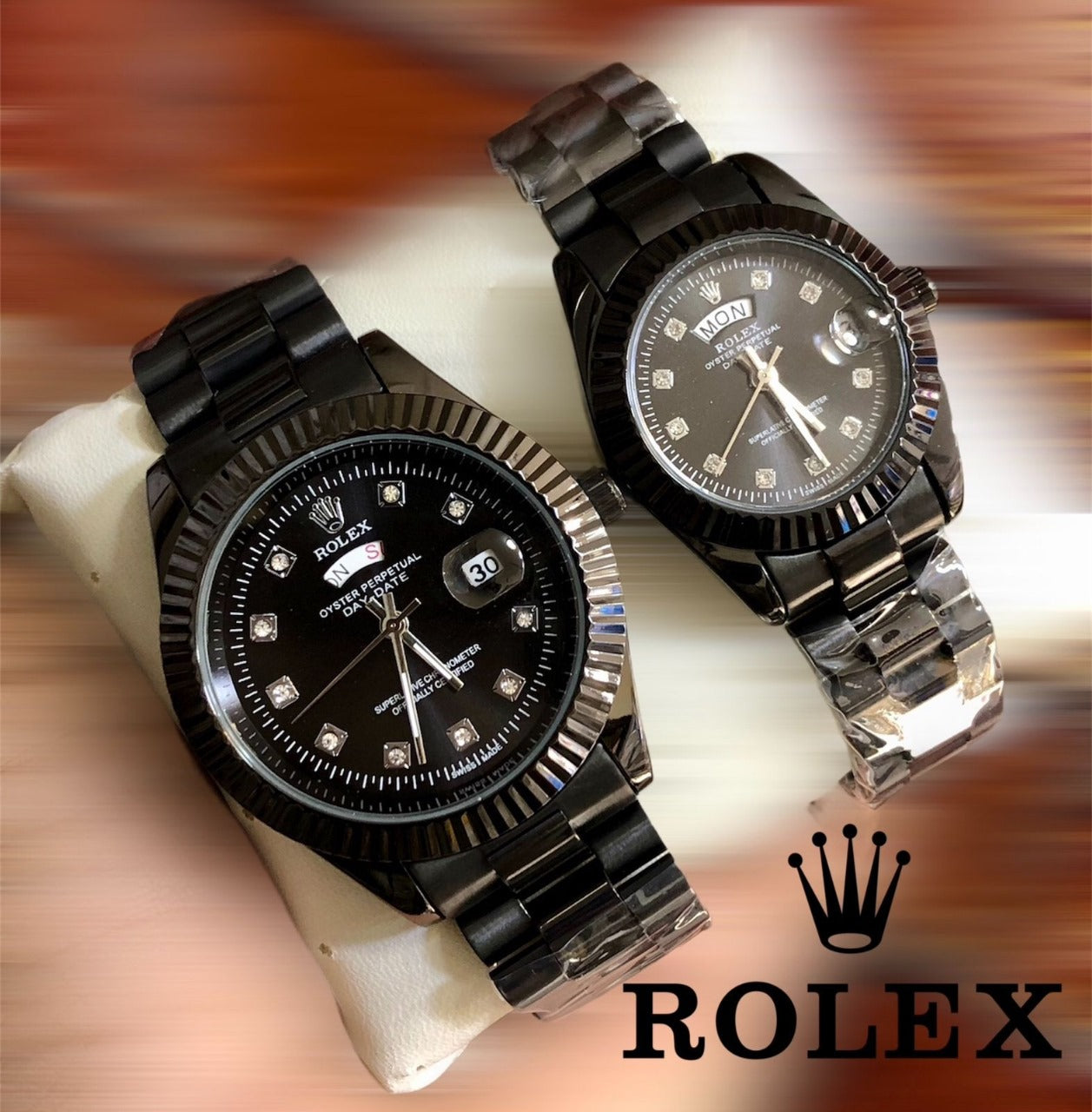 Rolex Stainless Steel Couple Watch With Rolex Box