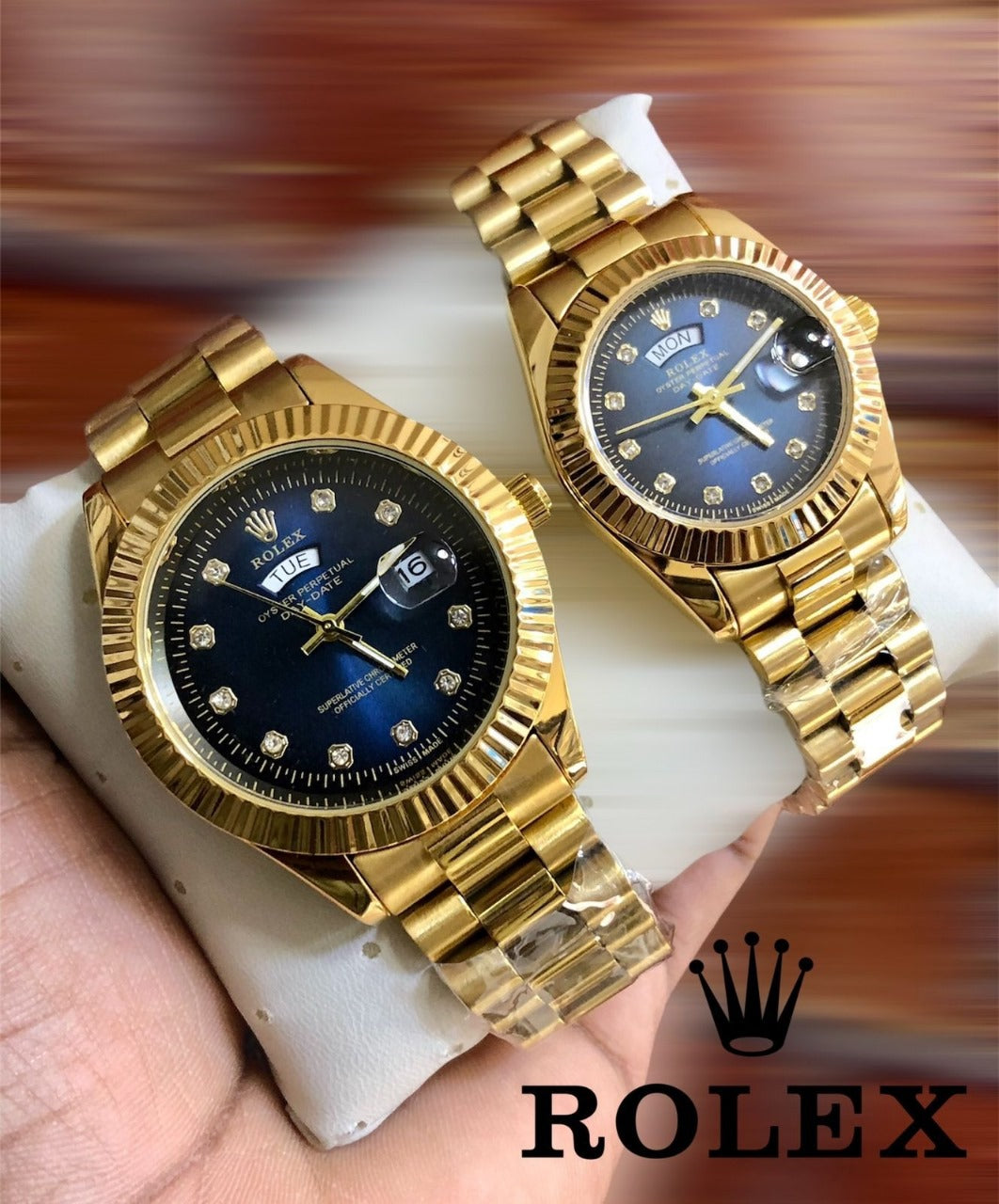 Rolex Stainless Steel Couple Watch With Rolex Box